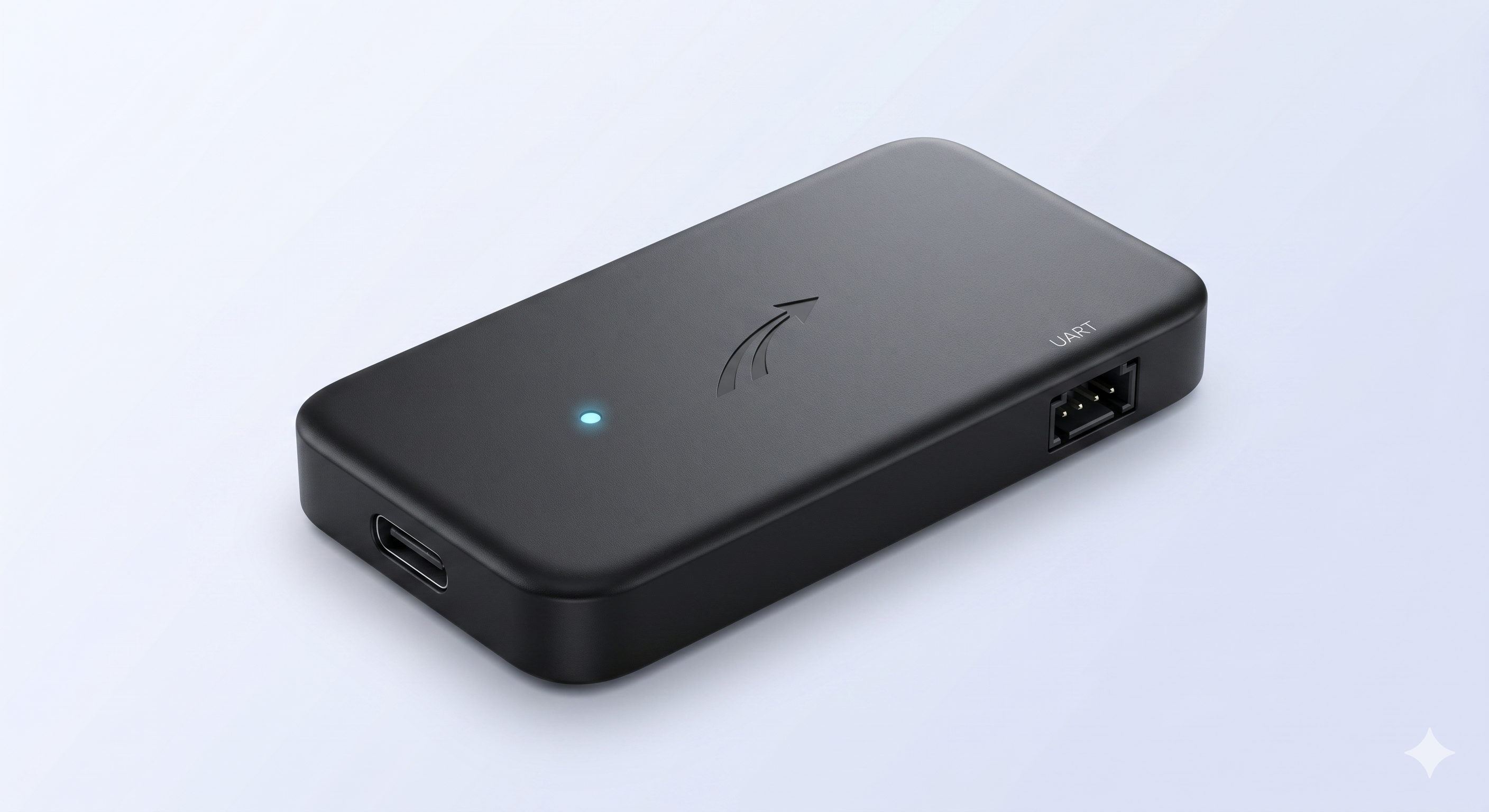 Flitenest device showing USB-C and UART ports
