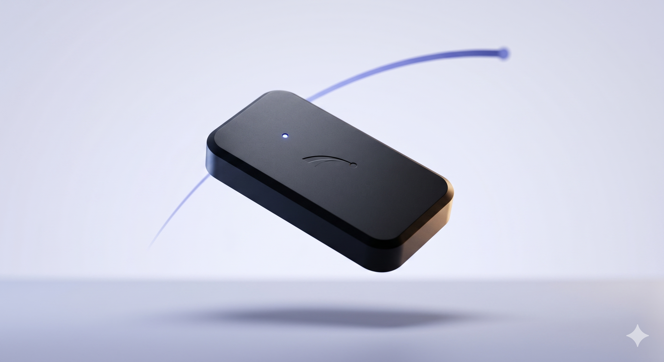 Flitenest device floating with indigo flight arc